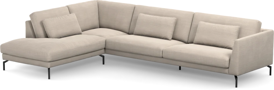 Willow - 4-sits soffa med divan vänster, fast klädsel - Beige