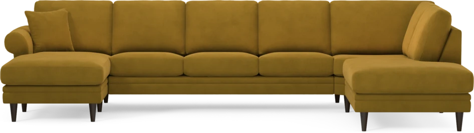 Eden - 3-sits soffa med schäslong vänster och divan höger - Gul
