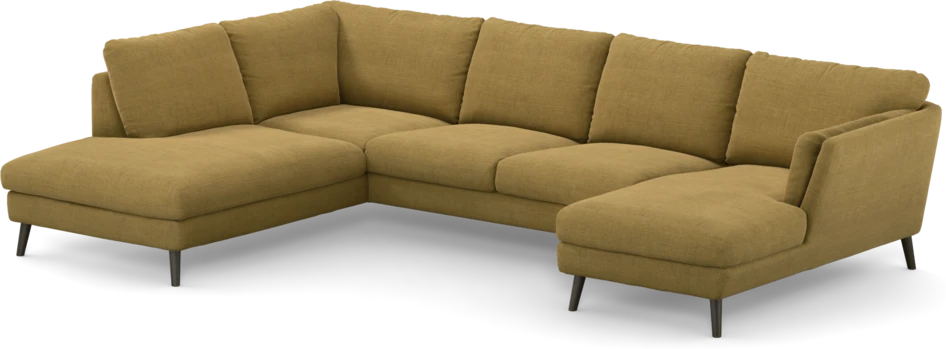Madison Lux - 2-sits soffa med divan vänster och schäslong höger - Gul