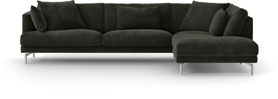 Harper - 3-sits soffa med divan höger - Svart
