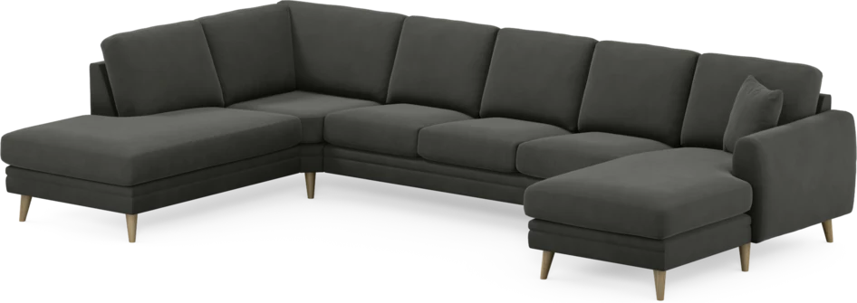 Eden - 3-sits soffa med divan vänster och schäslong höger - Grå