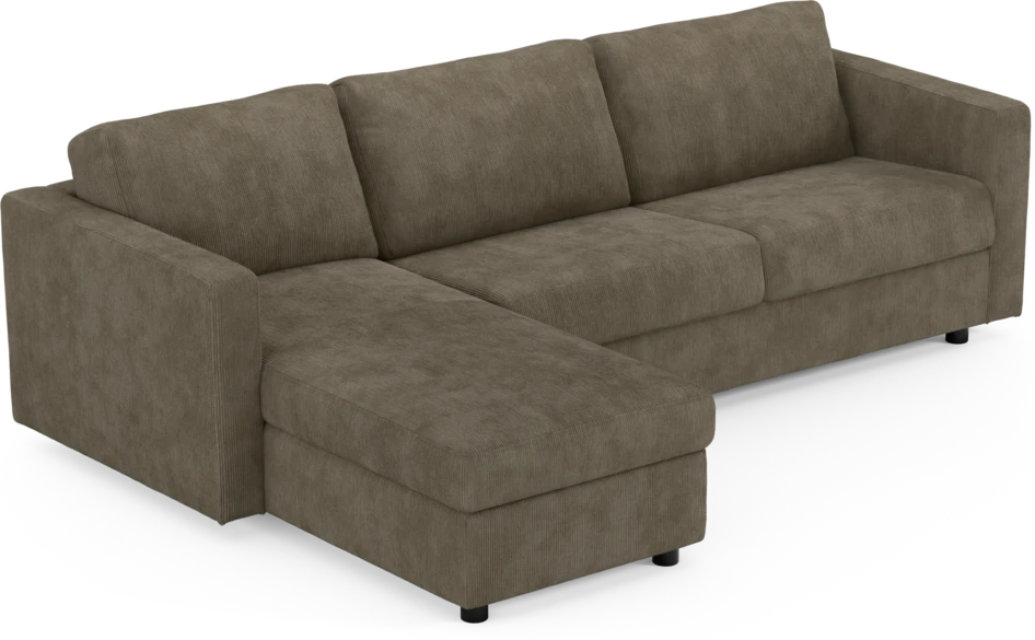 Lindö - Bäddsoffa 2,5-sits med schäslong, vändbar - Beige