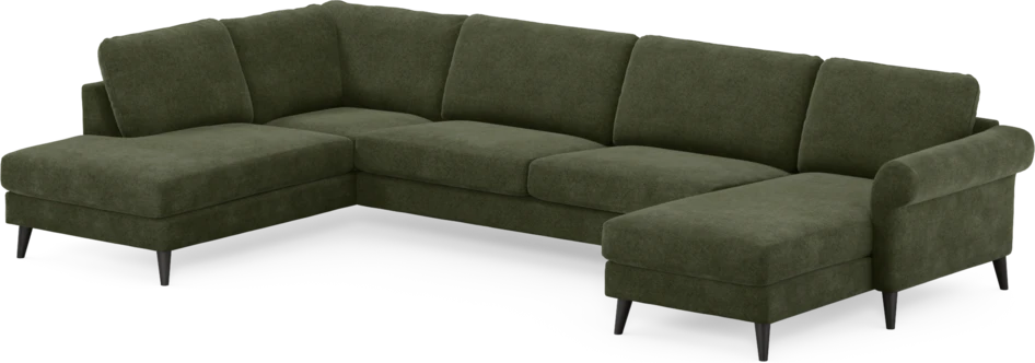 Bridge - 3-sits soffa med divan vänster och schäslong höger - Grön