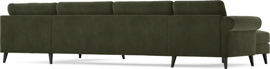 Bridge - 3-sits soffa med schäslong vänster och divan höger - Grön