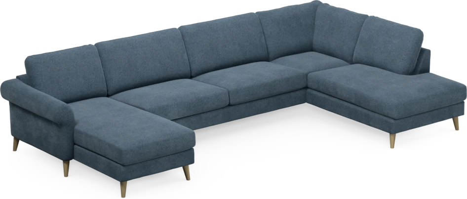 Bridge - 3-sits soffa med schäslong vänster och divan höger - Blå