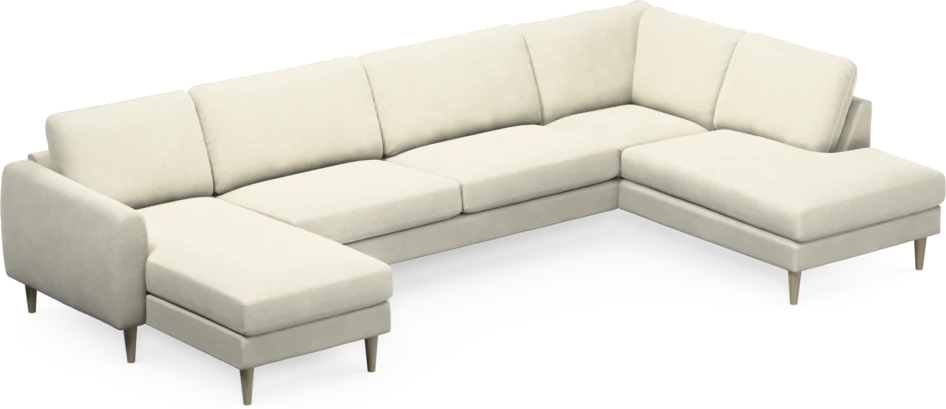 Bridge - 3-sits soffa med schäslong vänster och divan höger - Vit