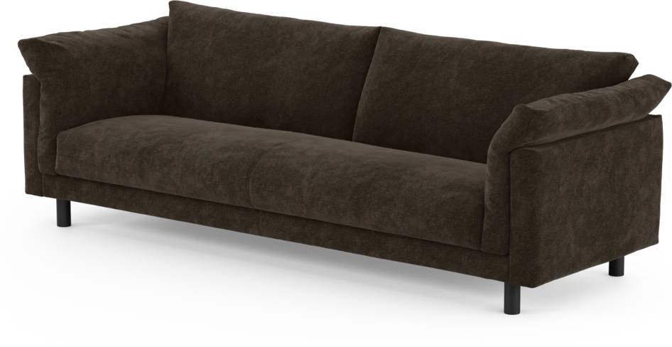 Cherrie - 4-sits soffa, hel dyna, fast klädsel - Brun