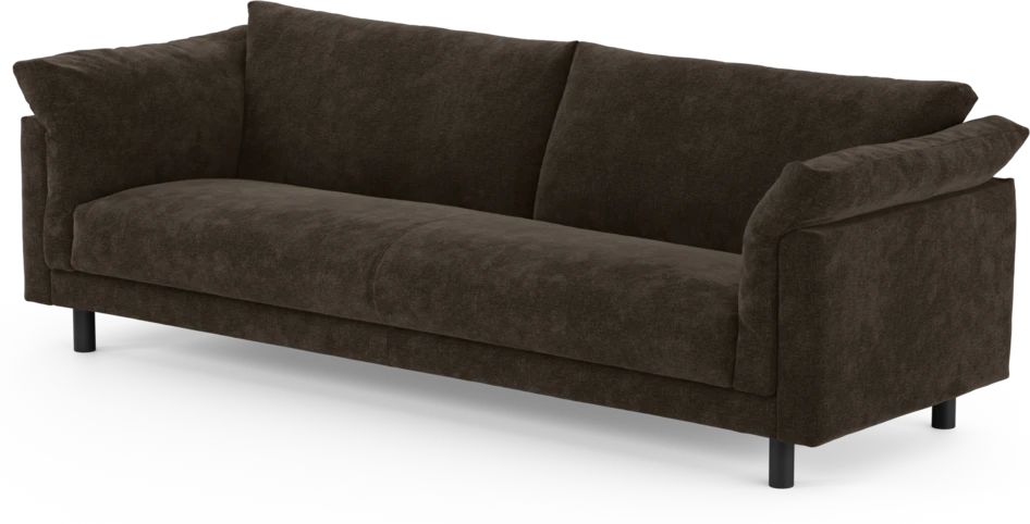 Cherrie - 4-sits soffa, hel dyna, fast klädsel - Brun