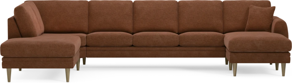 Eden - 3-sits soffa med divan vänster och schäslong höger - Orange
