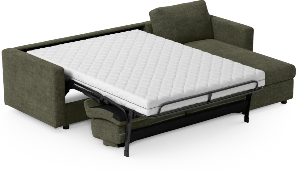 Lindö - Bäddsoffa 2,5-sits med schäslong, vändbar - Grön