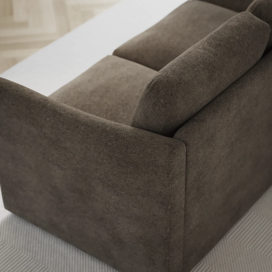 Öland - Bäddsoffa med schäslong vänster och divan höger - Brun