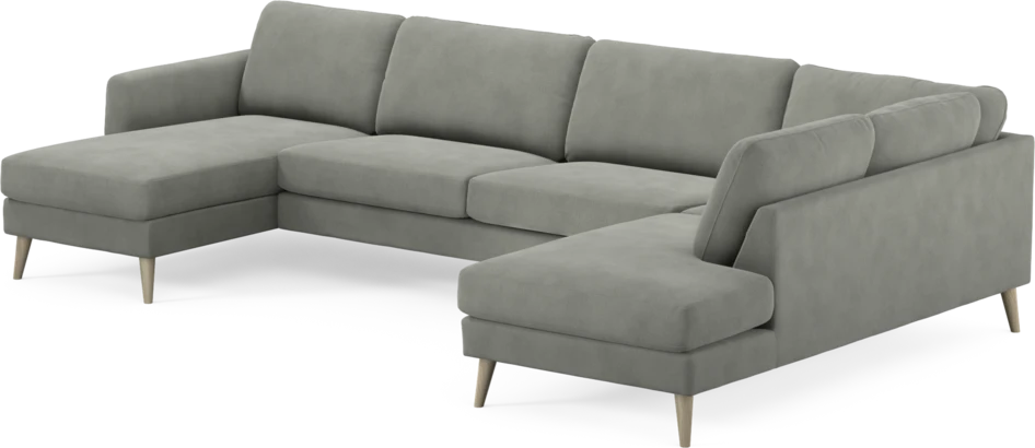 Bridge - 3-sits soffa med schäslong vänster och divan höger - Grå