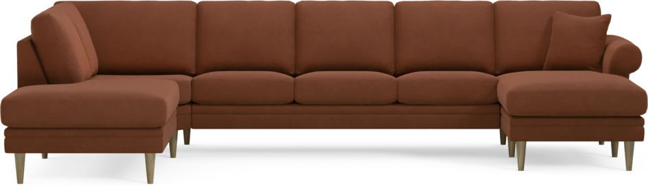 Eden - 3-sits soffa med divan vänster och schäslong höger - Orange