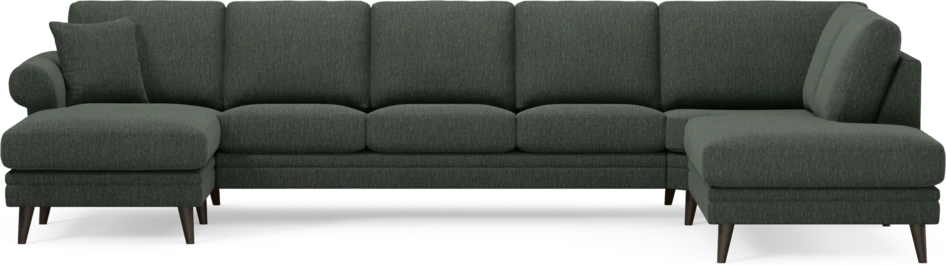 Eden - 3-sits soffa med schäslong vänster och divan höger - Grön