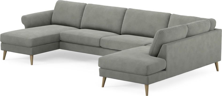 Bridge - 3-sits soffa med schäslong vänster och divan höger - Grå
