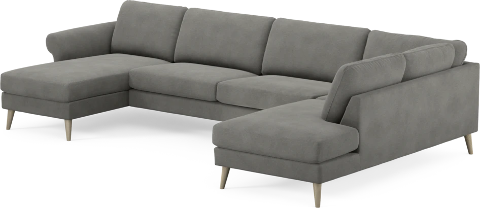 Bridge - 3-sits soffa med schäslong vänster och divan höger - Grå