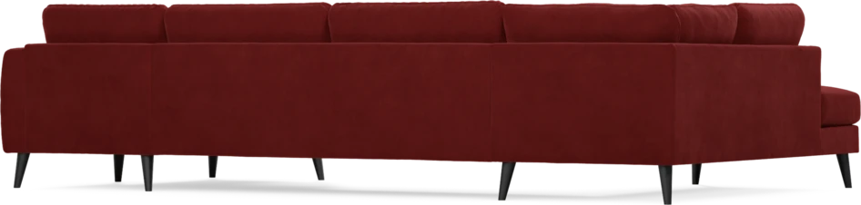 Bridge - 3-sits soffa med divan vänster och schäslong höger - Röd