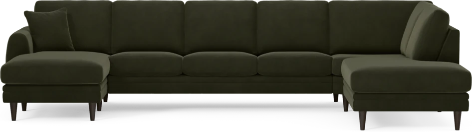 Eden - 3-sits soffa med schäslong vänster och divan höger - Grön