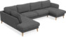 Bridge - 3-sits soffa med divan vänster och schäslong höger - Svart