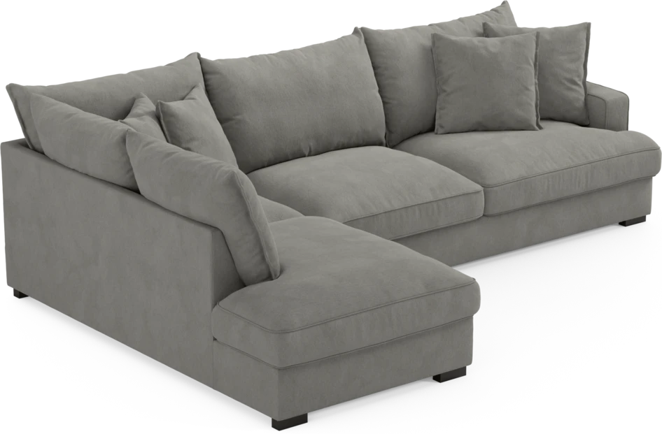 Mila - 3-sits soffa med divan vänster - Grå