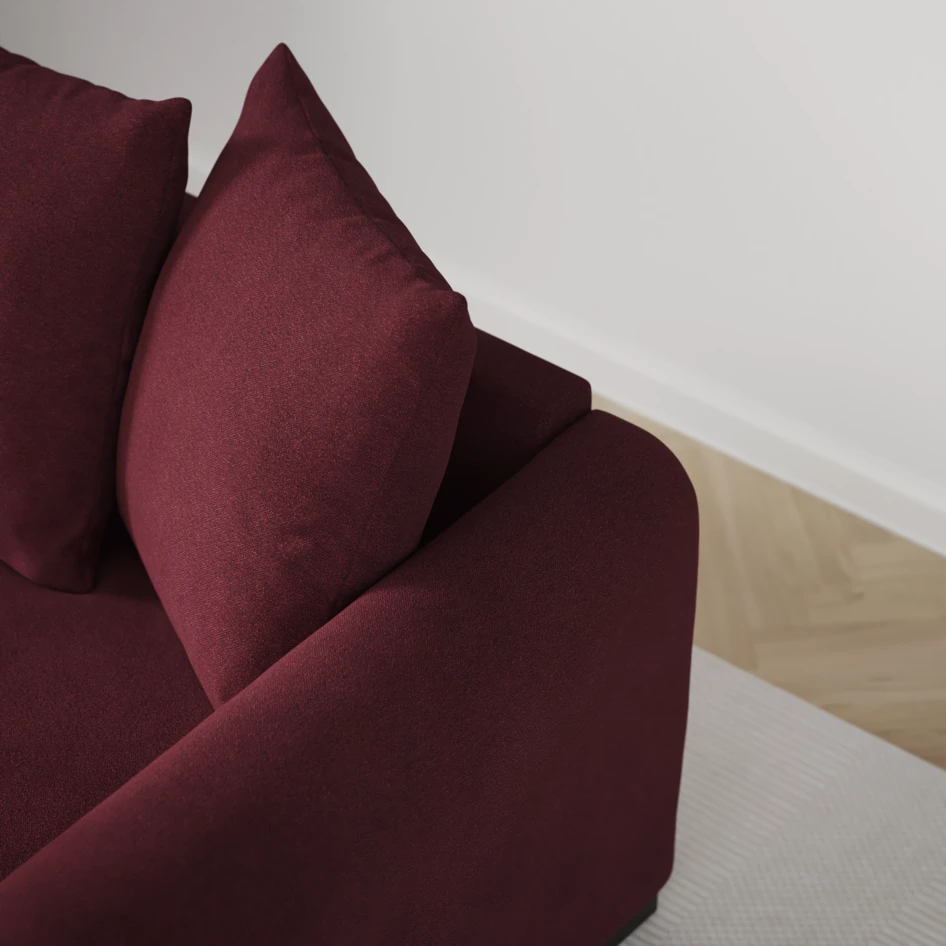 Town - 3-sits soffa med schäslong vänster - Röd