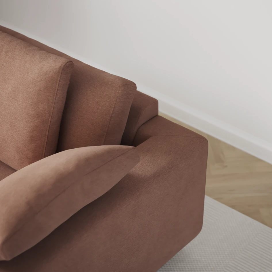 Amie - 3-sits med schäslong höger - Rosa