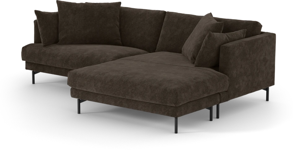 Harper - 4-sits med schäslong XL höger - Brun