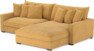 Rossi - 2-sits soffa med schäslong XL höger - Gul