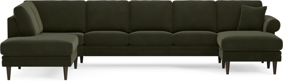 Eden - 3-sits soffa med divan vänster och schäslong höger - Grön