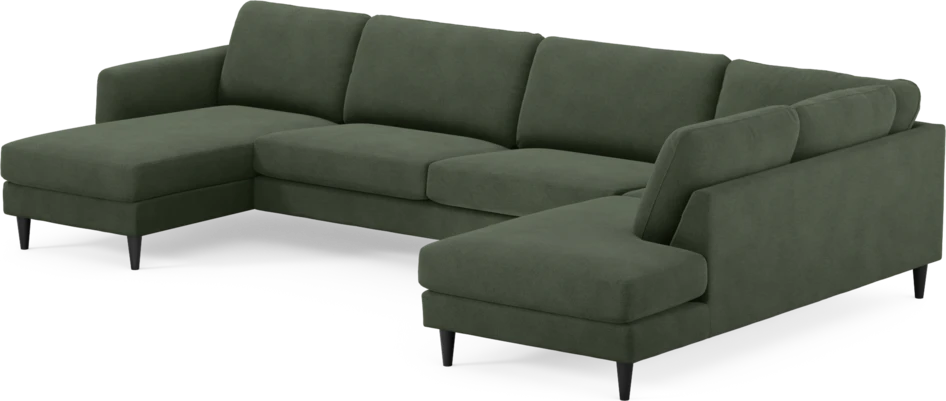 Bridge - 3-sits soffa med schäslong vänster och divan höger - Grön