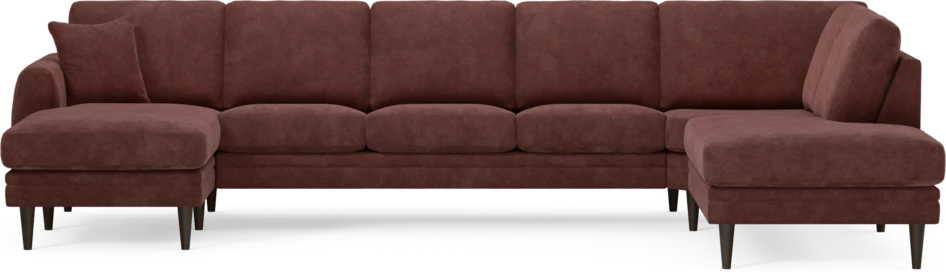 Eden - 3-sits soffa med schäslong vänster och divan höger - Röd