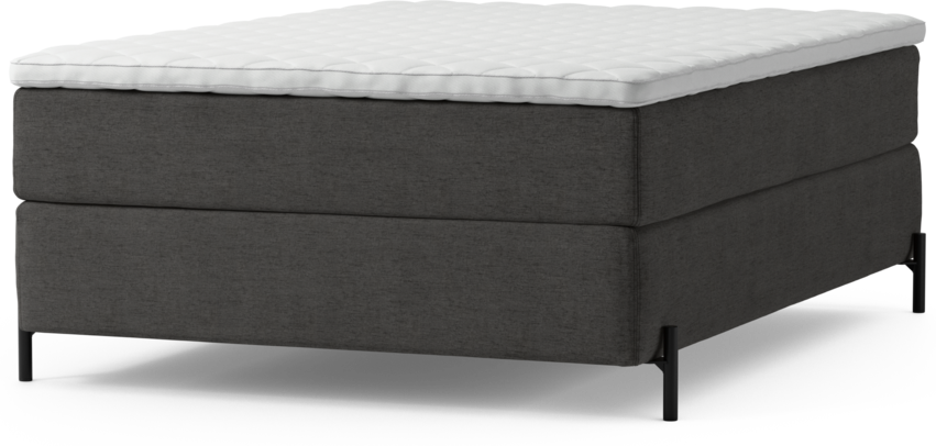 Delux Exclusive - Kontinentalsäng, enkelsäng 140 cm med bäddmadrass och sängben - Grå