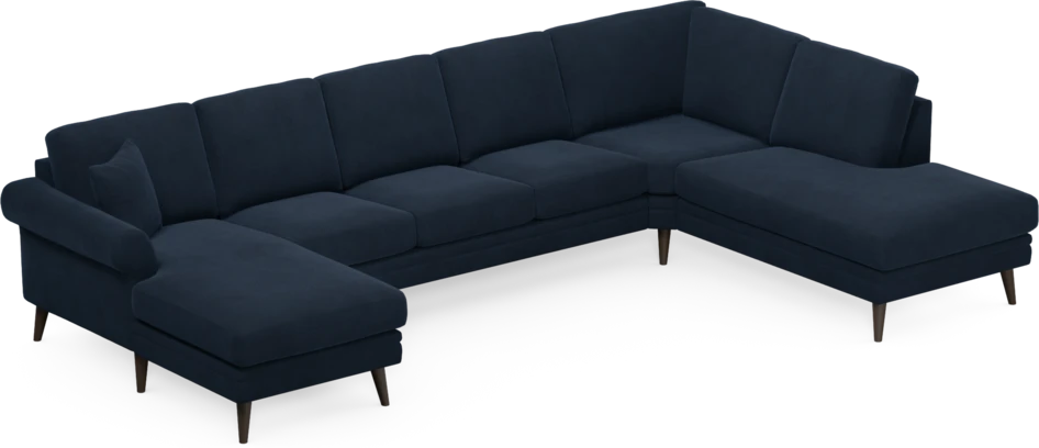 Eden - 3-sits soffa med schäslong vänster och divan höger - Blå