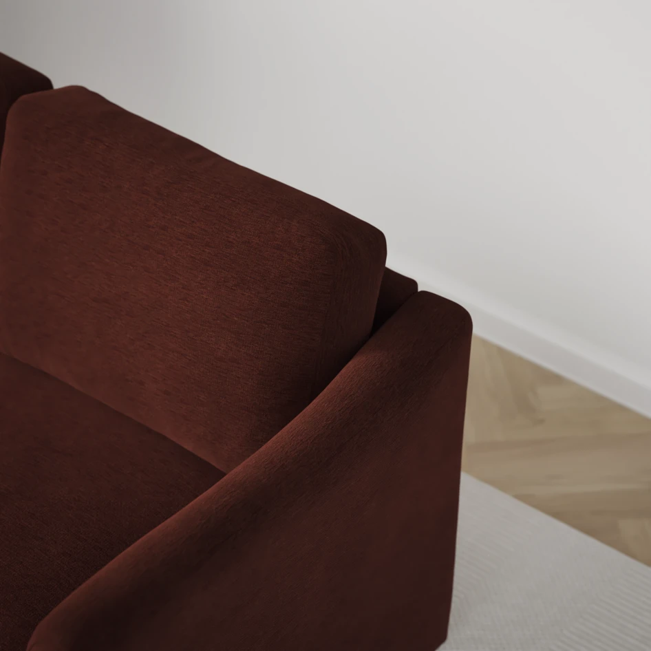 Öland - Bäddsoffa med divan vänster och schäslong höger - Orange