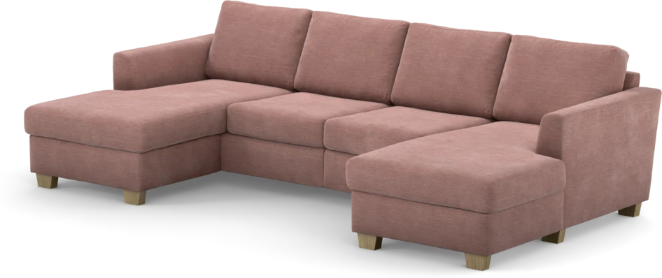 Friday - 2-sits soffa med två schäslonger - Rosa