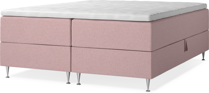 New York - Förvaringssäng, dubbelsäng med bäddmadrass - Rosa