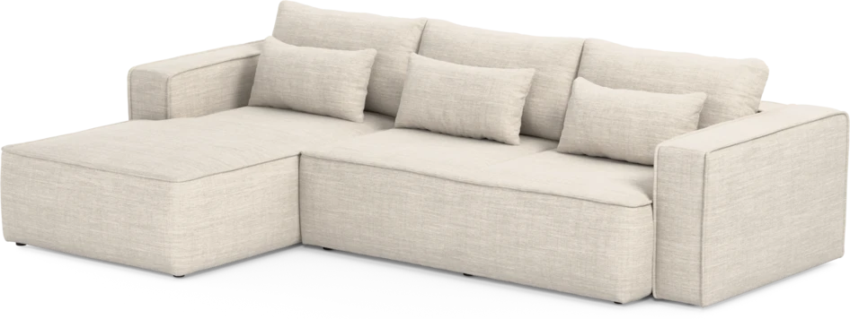 Ide - Bäddsoffa 3-sits med schäslong vänster - Vit
