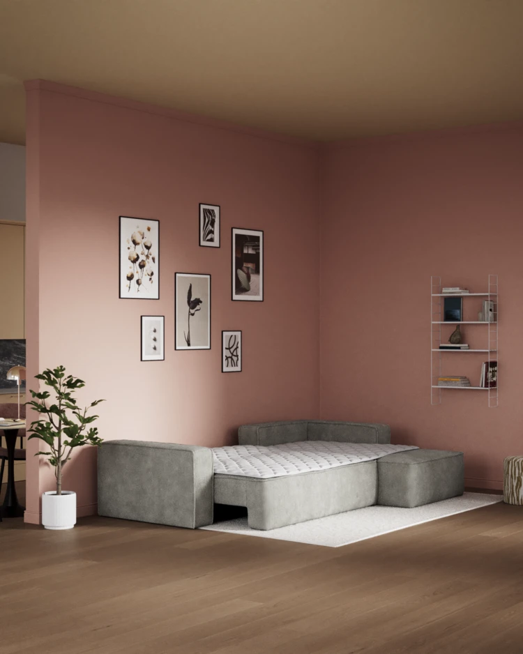 Ide - Bäddsoffa 3-sits med schäslong höger - inspiration