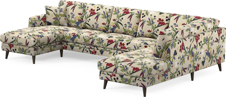 Eden - 3-sits soffa med schäslong vänster och divan höger - Flerfärgad
