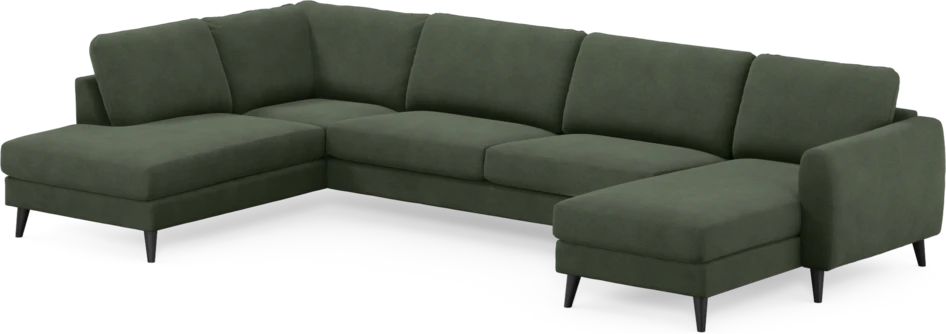 Bridge - 3-sits soffa med divan vänster och schäslong höger - Grön