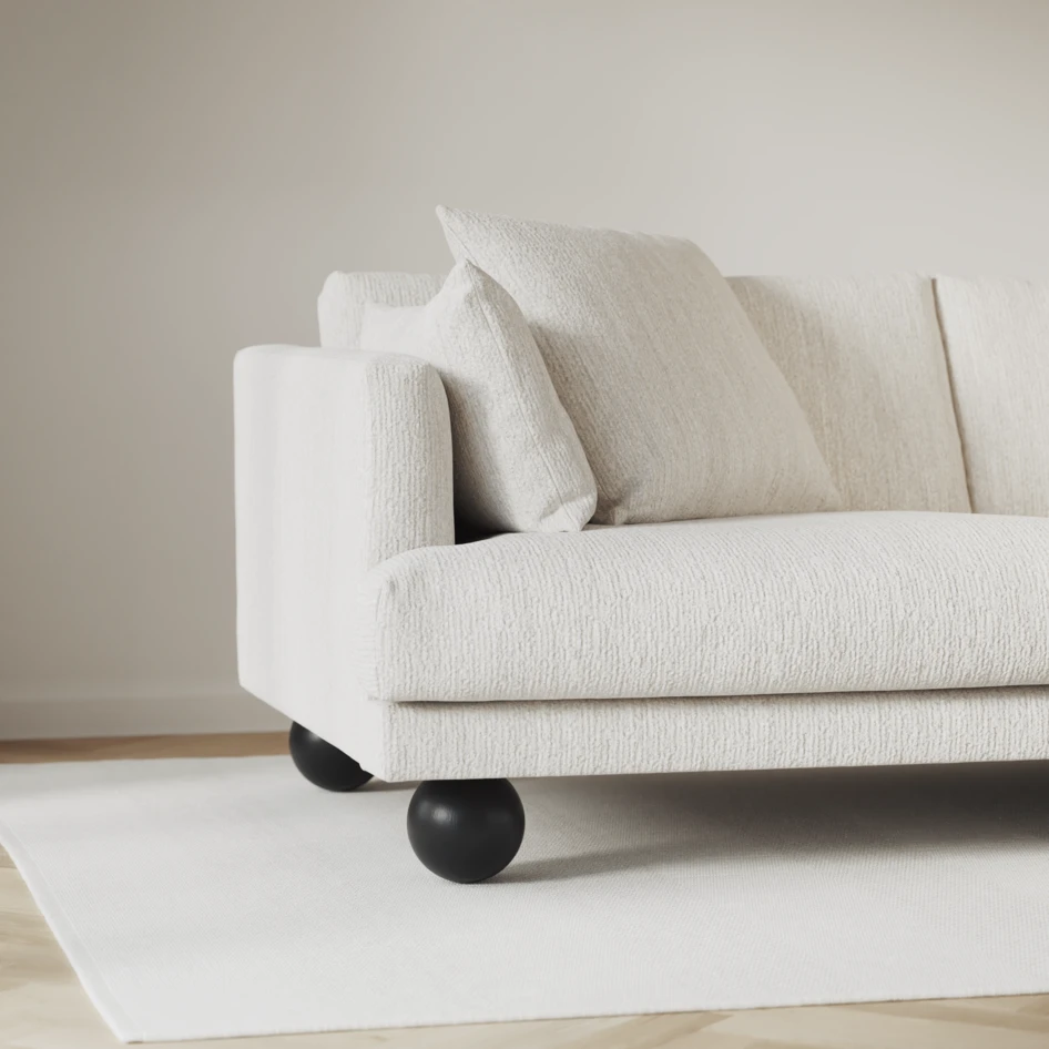 Harper - 3-sits soffa, hel dyna - Vit