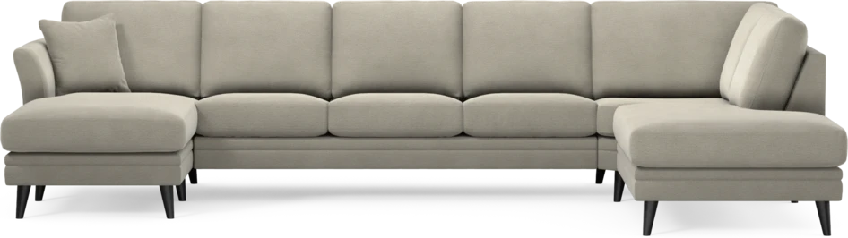 Eden - 3-sits soffa med schäslong vänster och divan höger - Brun