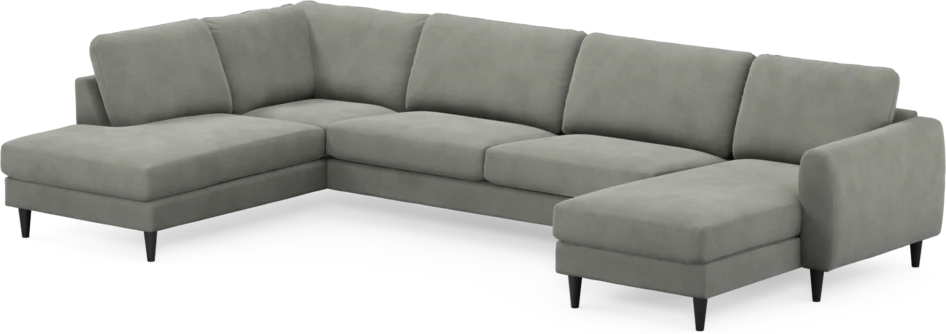 Bridge - 3-sits soffa med divan vänster och schäslong höger - Grå