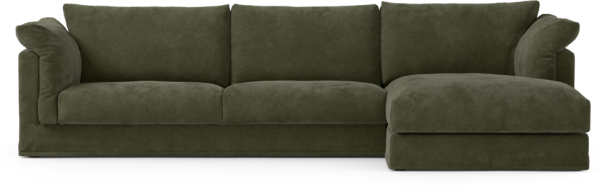 Cherrie Klädsel - Klädsel till 3-sits med schäslong höger - Grön