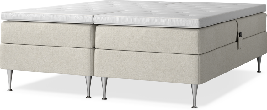 Delux Sense - Ställbar säng, dubbelsäng med bäddmadrass - Beige