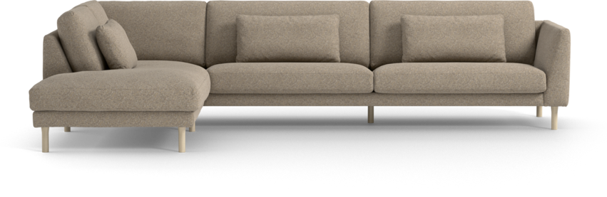 Willow - 4-sits soffa med divan vänster, fast klädsel - Beige