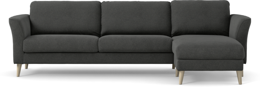 Bridge - 3-sits soffa med schäslong höger - Svart