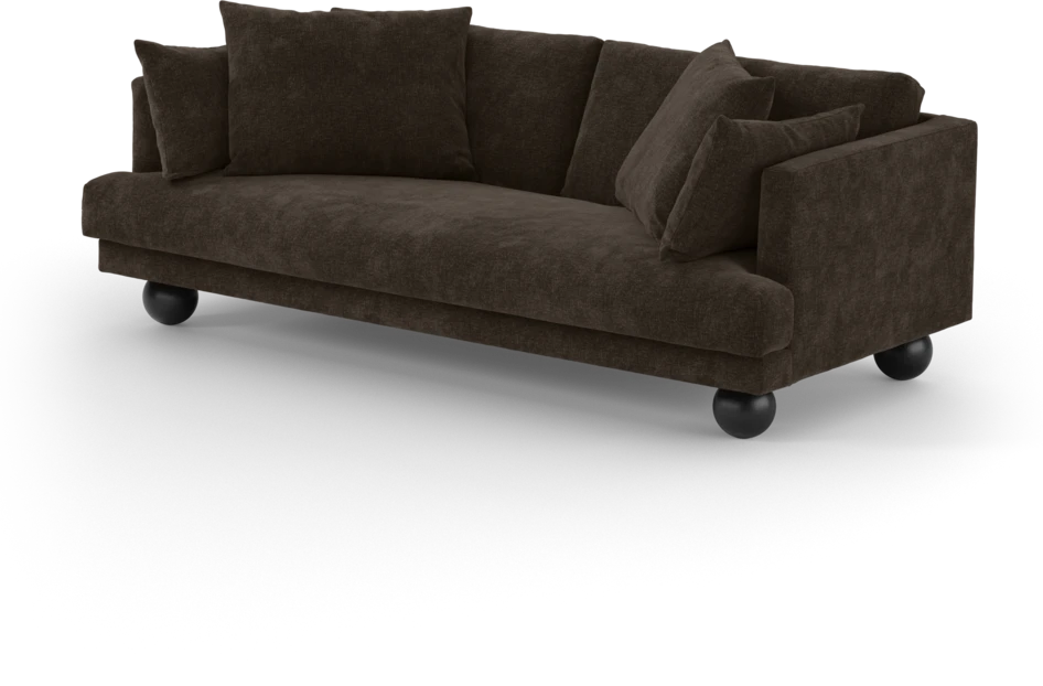 Harper - 3-sits soffa, hel dyna - Brun