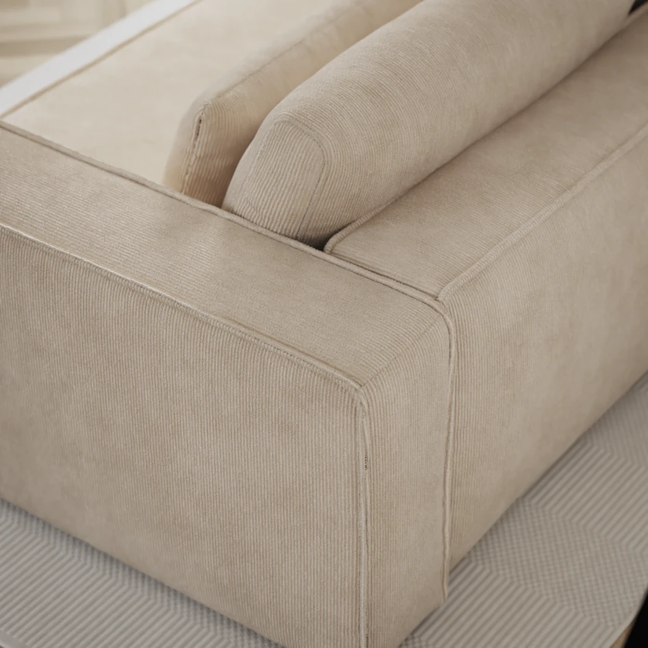 Ide - Bäddsoffa 3-sits med schäslong höger - Beige