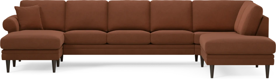 Eden - 3-sits soffa med schäslong vänster och divan höger - Orange